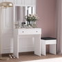 Hanah Home Felix Tocador con Espejo y Silla Blanco